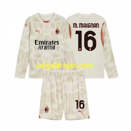 AC Milan Mike Maignan 16 Fodboldtrøjer Målmand Børn 3. sæt 2024/25 Langærmet AC Milan Mike Maignan 16 Fodboldtrøjer Målmand Børn 3. sæt 2024/25 Langærmet